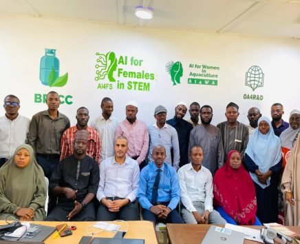 Prof. Aibinu with BP4CC and AI for Females in STEM clean energy research team