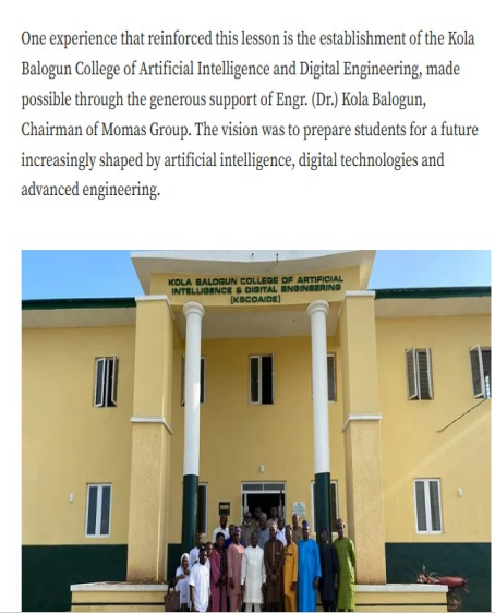 Mbasir and Basirat Belo College Building